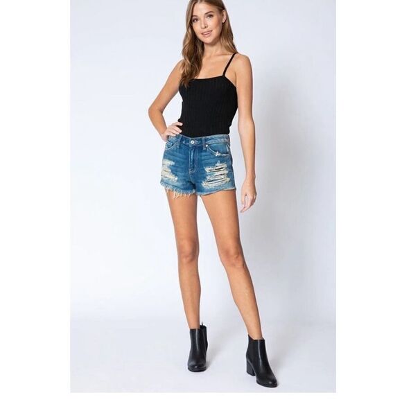Kancan distressed cutoff denim Jean shorts 11 - Picture 1 of 9